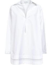 Alaïa - Cotton Poplin Tunic Mini Dress - Lyst