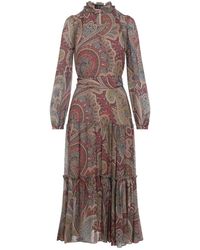 Etro - Long Dress With Paisley Print - Lyst