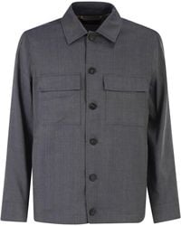 Peserico - Lightweight Linen And Wool Blend Jacket With Patch Pockets - Lyst
