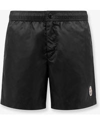 Moncler - Nylon Swim Trunks With Logo Patch On The Bottom - Lyst