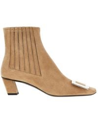 Roger Vivier - Suede Leather 'Belle Vivier' Chelsea Boots - Lyst