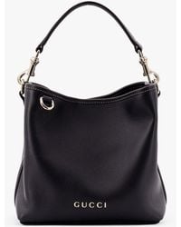 Gucci - Gg Emblem Leather Bucket Bag With Frontal Logo - Lyst