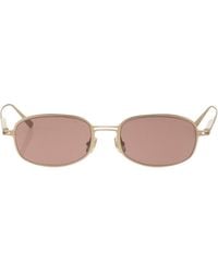 Brunello Cucinelli - Titanium Sunglasses With Slim Square Frame - Lyst