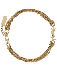 【送料&関税込】Saint Laurent Cassandre Charm Bracelet Cassandre monogram charm bracelet in gold - Saint Laurent
