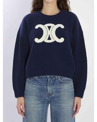 Celine - Ribbed Wool Crew-Neck Sweater - Lyst