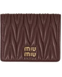 Miu Miu - Small Matelassã Nappa Leather Wallet With Snap Closure - Lyst