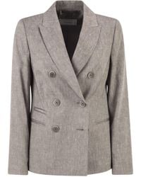 Peserico - Double-Breasted Blazer - Lyst