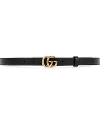 Gucci - Belt Gold Double G Buckle Leather 397660 4cm (GGB1001) - Lyst