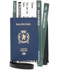 Balenciaga - Semi Matte Leather Passport Phone Holder Accessories - Lyst