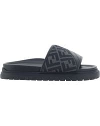Fendi - Slide Diagonal Sandals - Lyst