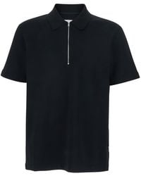 Jil Sander - Polo Shirt With Classic Collar And Front Zip Closure - Lyst