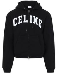 Celine - Relaxed Zipped Hoodie - Lyst