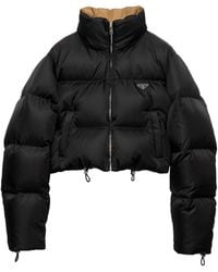 Prada - Re-Nylon Cropped Down Jacket - Lyst