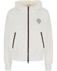 Brunello Cucinelli - Sweatshirt With Fixed Hood And Logo Patch On The Front - Lyst