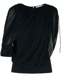 Lanvin - 'Draped' Viscose Blend Top - Lyst