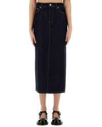 Moschino - Long Denim Skirt - Lyst