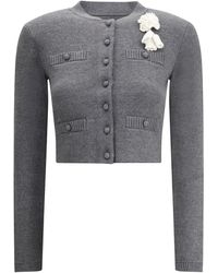 Self-Portrait - Crocheted Flower Cardigan - Lyst
