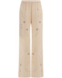 forte_forte - Forte_Forte Fleurs D'Orient Embroidered Crushed Velvet Pants - Lyst