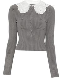 Self-Portrait - Collar-Detail Sweater - Lyst