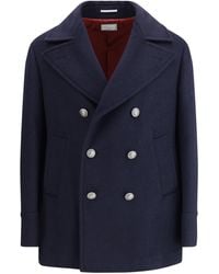 Brunello Cucinelli - Double Wool Flannel Caban - Lyst