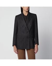 Tagliatore - Double-Breasted Jacket With Herringbone Pattern - Lyst