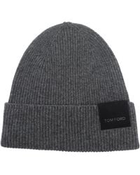 Tom Ford - Logo Ribbed Cashmere Beanie - Lyst