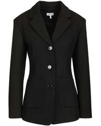 Loewe - Wool Blend Single Breasted Blazer Jacket - Lyst