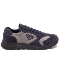 Prada - Suede And Re-Nylon Sneakers - Lyst
