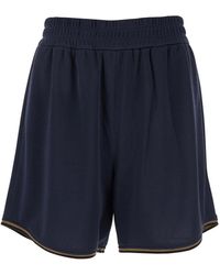 Fendi - Shorts With All-Over Tone-On-Tone Ff Motif And Elastic Waist - Lyst