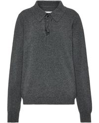 Maison Margiela - Draped Collar Wool Polo Sweater - Lyst