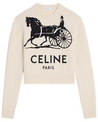 Celine - Crew Neck Cashmere Sweater - Lyst