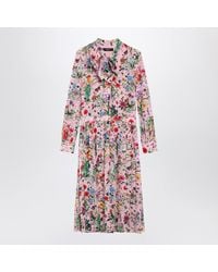 Gucci - Flora Print Silk Shirt Dress - Lyst