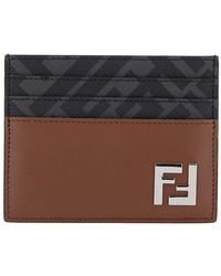 Fendi - Card Holder With Ff Plaque On The Front - Lyst
