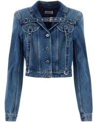 Off-White c/o Virgil Abloh - Cropped Denim Jacket - Lyst