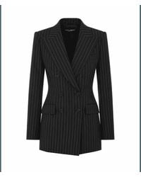 Dolce & Gabbana - Dolce&Gabbana Double Breasted Striped Jacket - Lyst