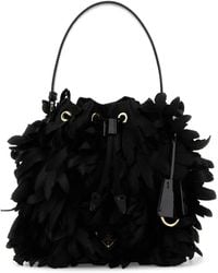 Prada - Embellished Satin Mini Bucket Bag - Lyst