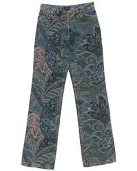 Etro - Floral Print Flared Jeans - Lyst