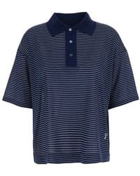 Ami Paris - Polo Shirt With Striped Motif And Embroidered Ami De Coeur Logo On The Front - Lyst