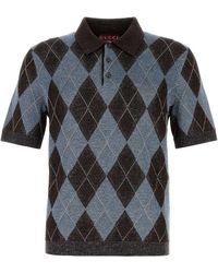 Gucci - Embroidered Wool Blend Polo Shirt - Lyst