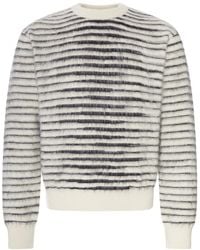 Tom Ford - Striped Crew Neck Sweater With Hairy Effect - Lyst