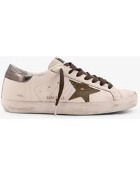 Golden Goose - Super-Star Classic With List Low-Top Leather Sneakers With Used Effect - Lyst