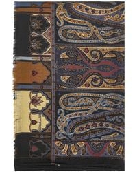 Etro - Paisley Print Wool And Silk Scarf - Lyst