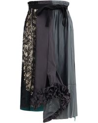 Prada - Patchwork Midi Skirt With Panel Construction - Lyst