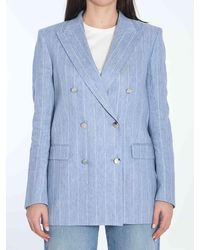 Tagliatore - Double-Breasted Pinstriped Blazer - Lyst
