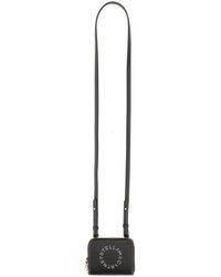 Stella McCartney - Logo-Print Zip-Around Wallet With Shoulder Strap - Lyst