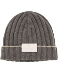 Brunello Cucinelli - English Rib Cashmere Knit Beanie - Lyst
