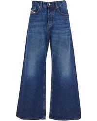 DIESEL - 'D-Sire 1996' Jeans With Wide Leg And Logo Patch On The Rear - Lyst