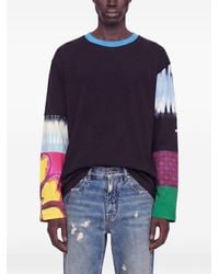 Celine - Patchwork Cotton T-Shirt - Lyst
