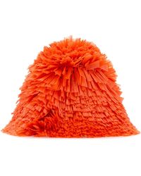 Prada - Embellished Raffia Bucket Hat - Lyst