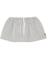 Miu Miu - Cotton Mini Sweat Skirt - Lyst